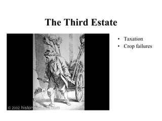 • Taxation
• Crop failures
The Third Estate
 