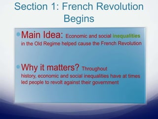 Section 1: French Revolution
Begins
 