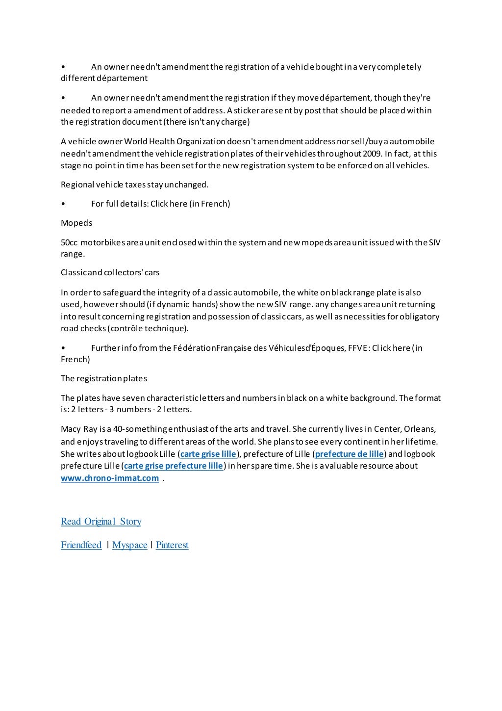 French vehicle registration document