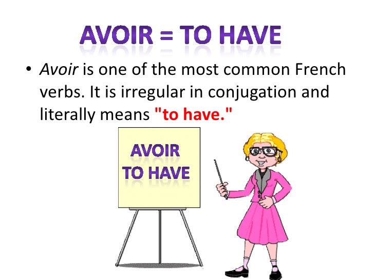 French verb avoir in the present tense