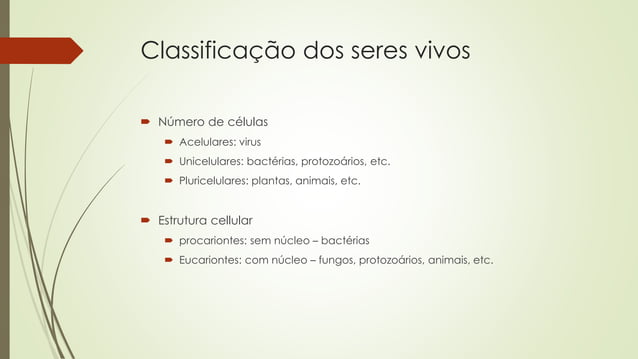 Frente 1 modulo 1 organizacao dos seres vivos | PPT