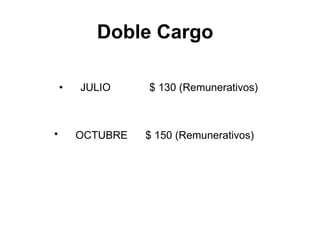 Doble Cargo   JULIO             $ 130 (Remunerativos)                                    OCTUBRE      $ 150 (Remunerativos)     
