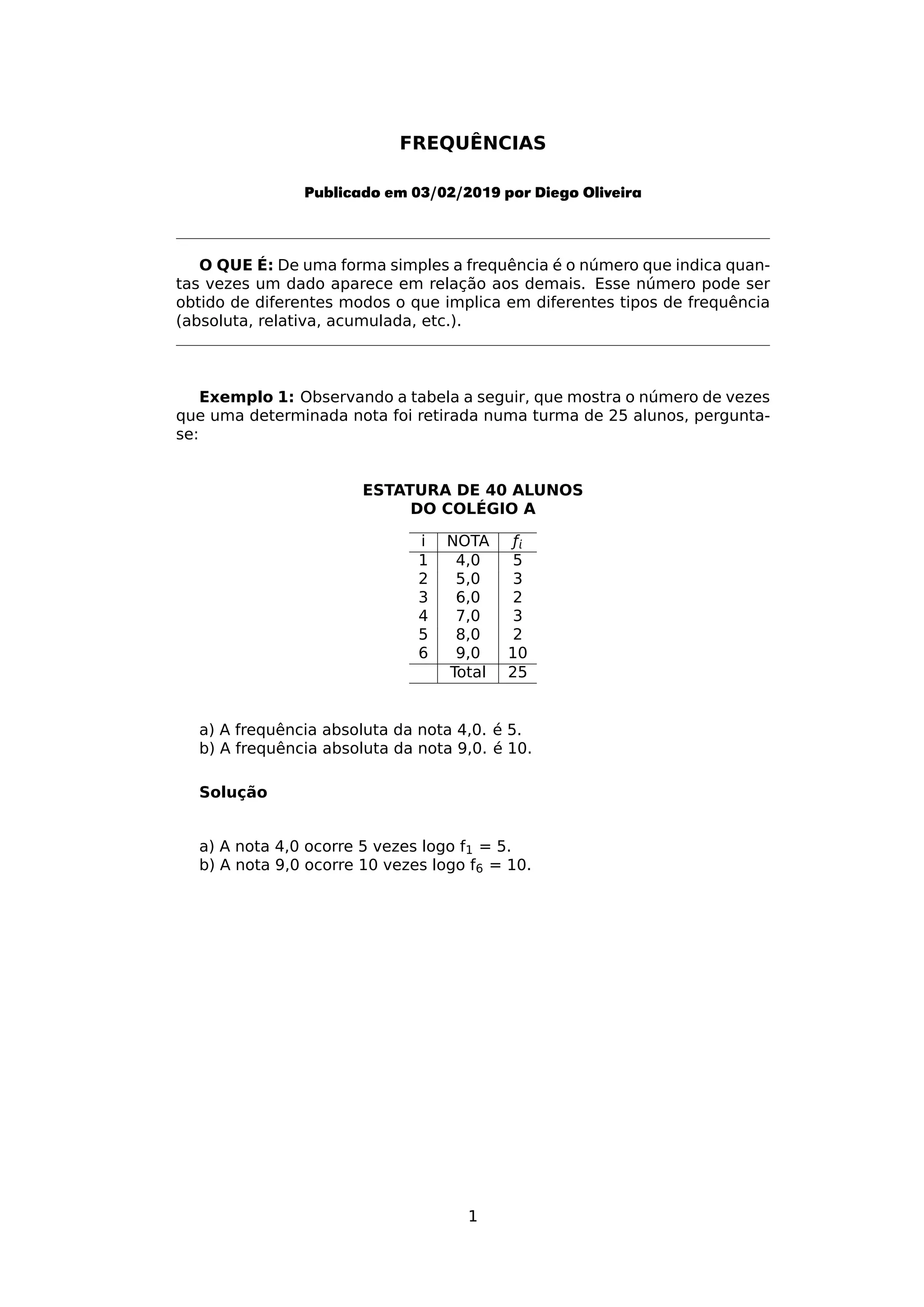 Exercícios Resolvidos: Frequência relativa, absoluta, acumulada | PDF