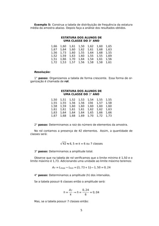 Exercícios Resolvidos: Frequência relativa, absoluta, acumulada | PDF