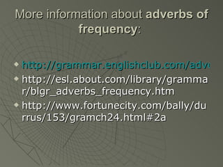 Frequency adverbs | PPT
