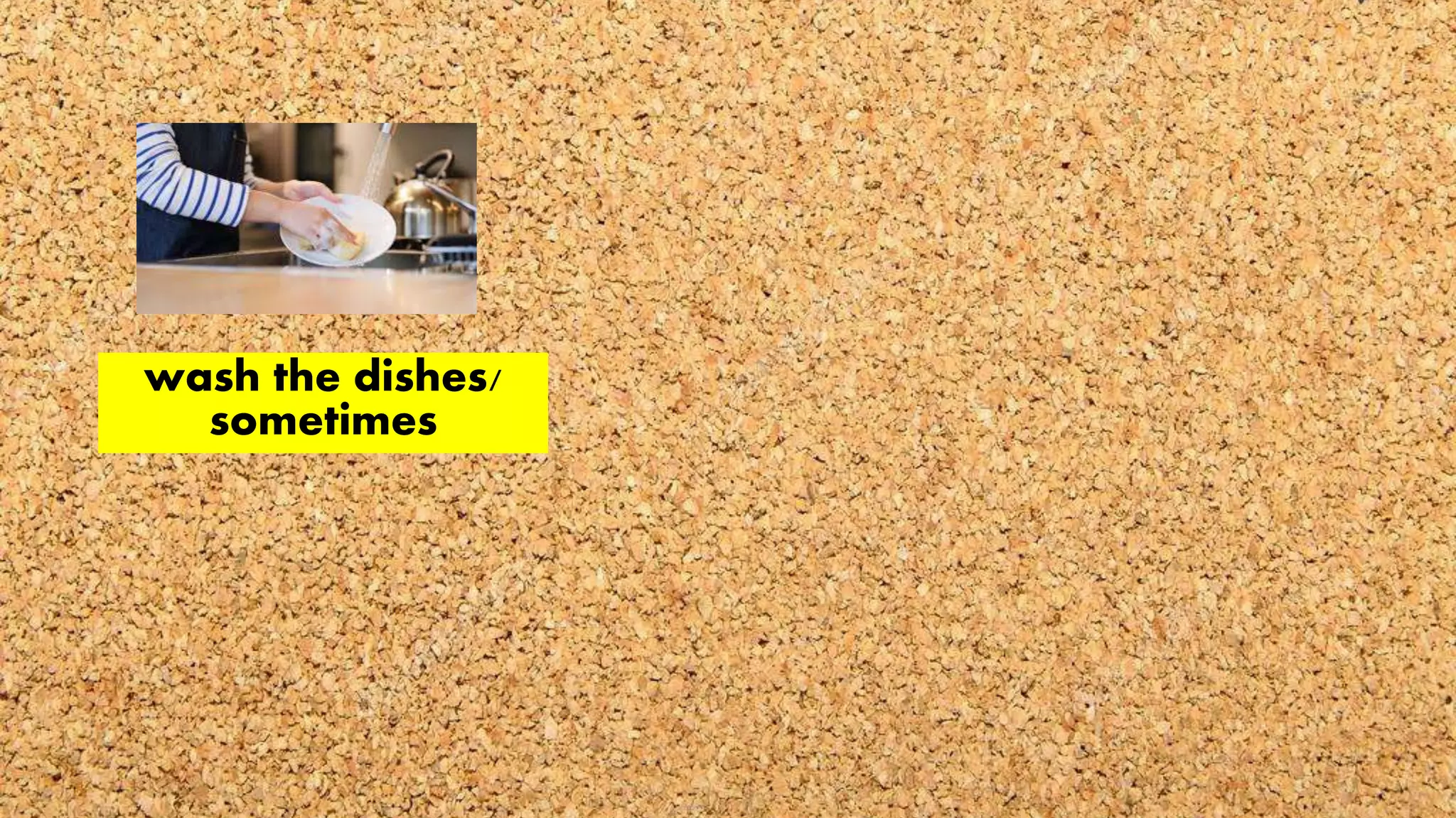 wash the dishes/
sometimes
 