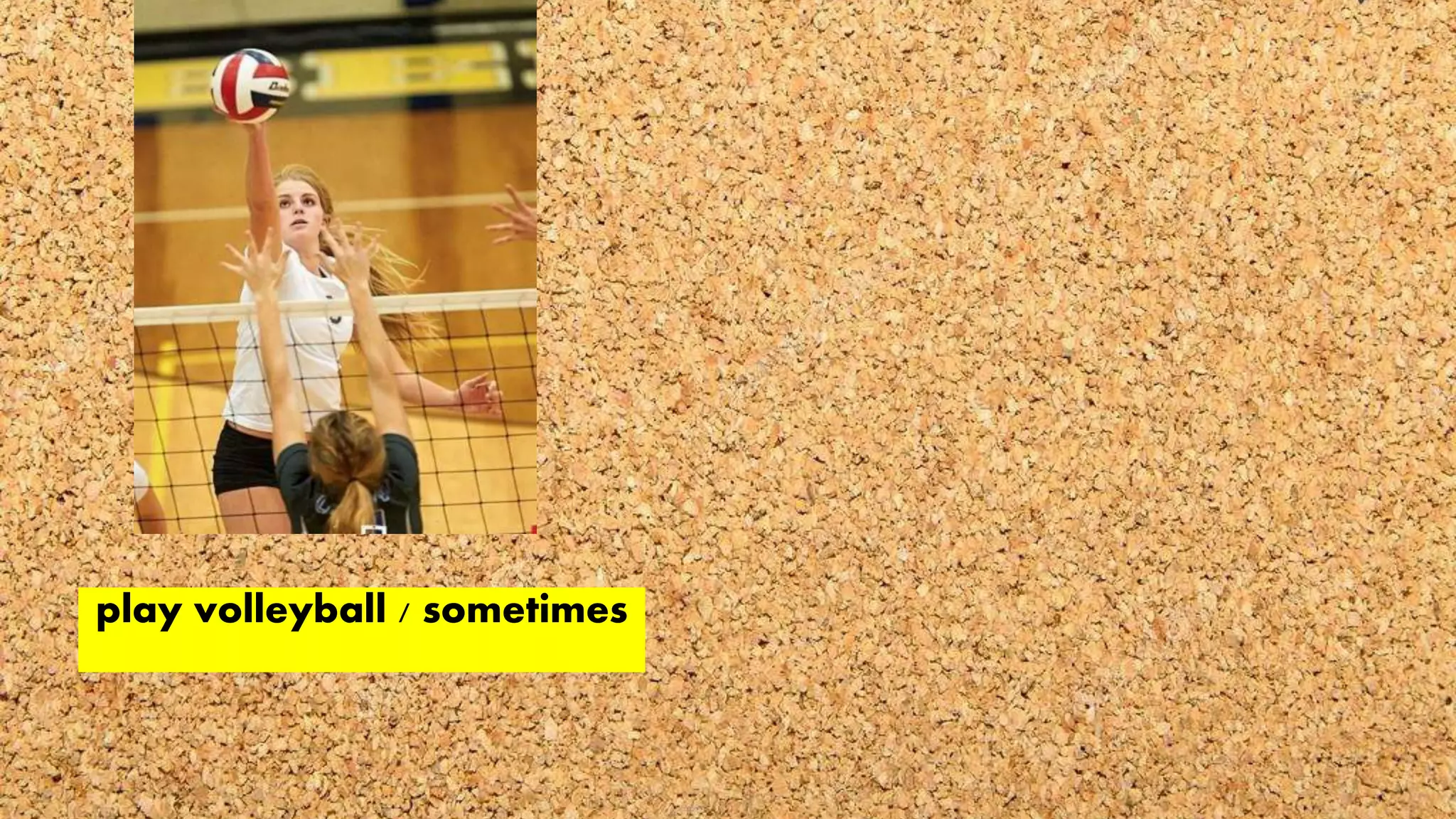 play volleyball / sometimes
 