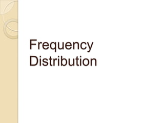 Frequency Distribution 