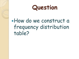Frequency distribution | PPTX