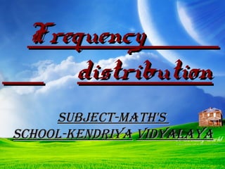Frequency
distribution
Subject-Math'S
School-Kendriya Vidyalaya

 