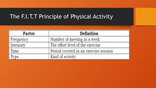 The F.I.T.T Principle of Physical Activity
 