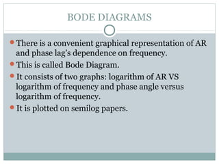 Frequency Response Analysis and Bode Diagrams for First Order Systems | PPT