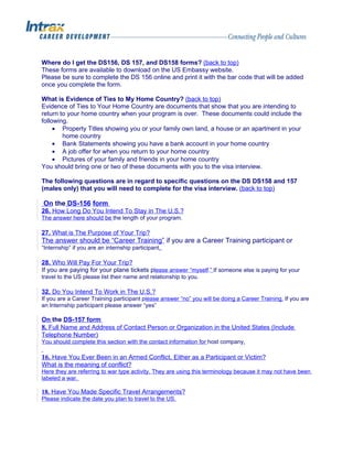 Intrax Career Training/Internship Frequently Asked Questions | DOC