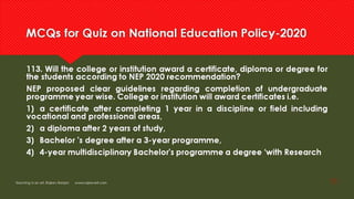Frequently asked question NEP  2020 for competitive exam