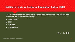 Frequently asked question NEP  2020 for competitive exam
