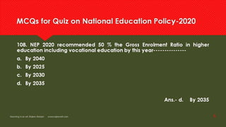 Frequently asked question NEP  2020 for competitive exam