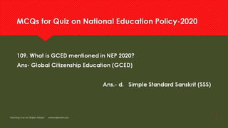 Frequently asked question NEP  2020 for competitive exam