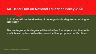 Frequently asked question NEP  2020 for competitive exam