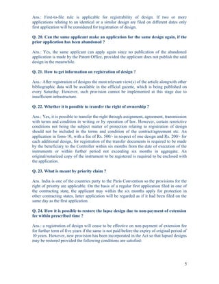 Frequently asked questions  in INTELLECTUAL PROPERTY RIGHTS