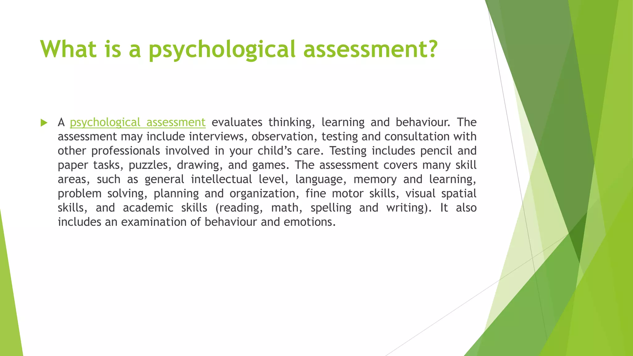 Frequently Asked Questions About Psychological Assessment | PPTX