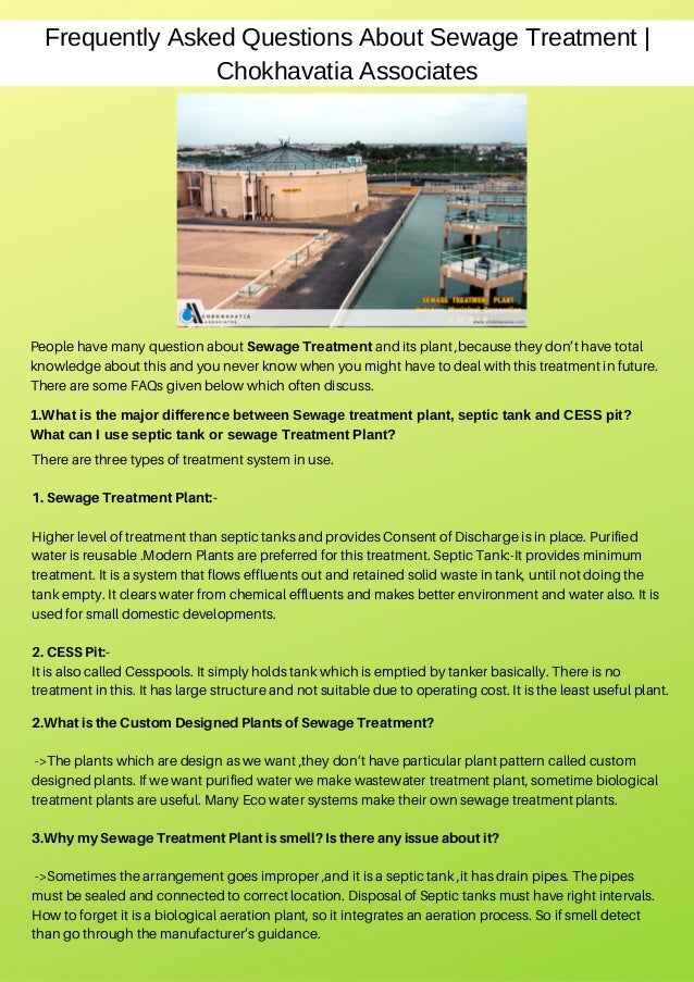 Frequently asked questions about Sewage Treatment Plant