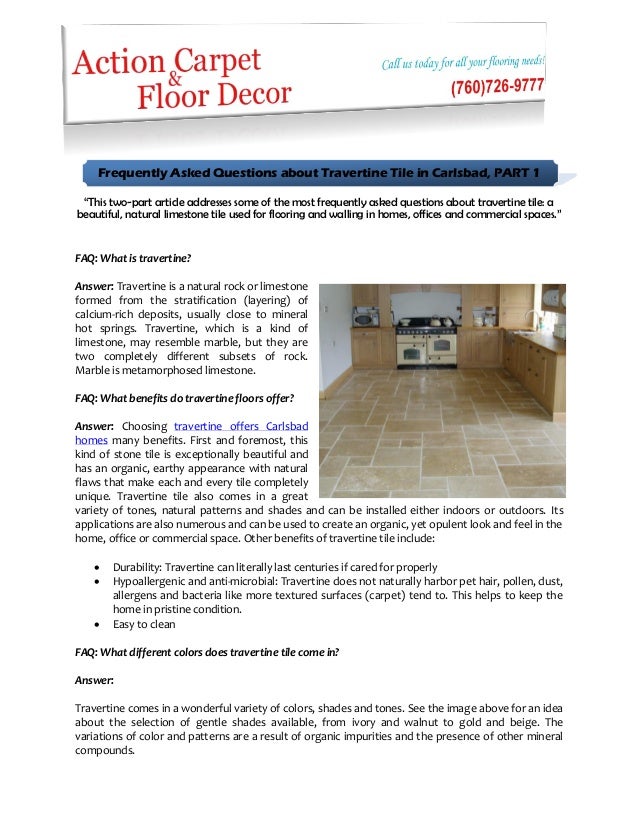 Frequently Asked Questions About Travertine Tile In Carlsbad