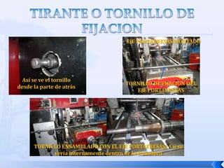 EMBRAGUES PARA ACTIVAR O DESACTIVAR EL AVANCE AUTOMATICOEMBRAGUES PARA EJE LONGITUDINAL Y TRANSVERSALTOPES MECANICOS PARA LOS TRES EJES