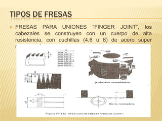 TIPOS DE FRESASFRESAS PARA UNIONES LATERALES Y DE EXTREMOS, se usan en la conformación de paneles en base a listones de madera.