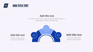 02 ADD TITLE TEXT
Add title text
Click here to add content, content to match the title. Click here to
add content, content to match the title.
Add title text
Click here to add content,
content to match the title.
Add title text
Click here to add content,
content to match the title.
 