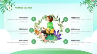 4 Add title text here
4
5
6
1
2
3
Add title text
Click here to add content, content to
match the title.
Add title text
Click here to add content, content to
match the title.
Add title text
Click here to add content, content to
match the title.
Add title text
Click here to add content, content to
match the title.
Add title text
Click here to add content, content to
match the title.
Add title text
Click here to add content, content to
match the title.
 