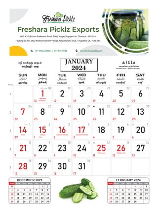Freshara Calendar - 2024