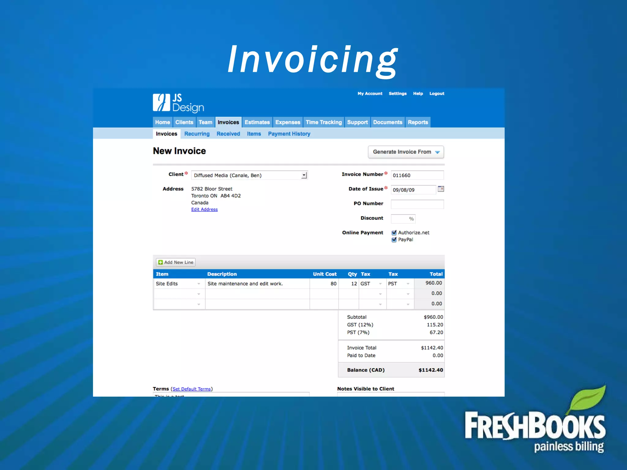 Invoicing 