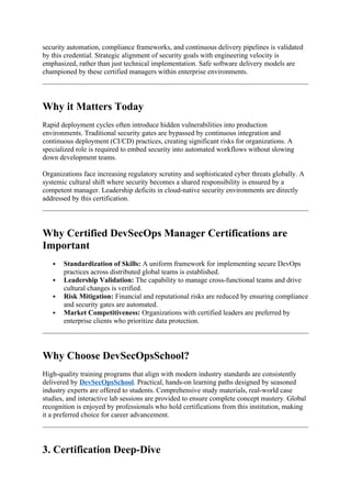 Fresh Certified DevSecOps Manager Knowledge for Secure DevOps Workflow ...