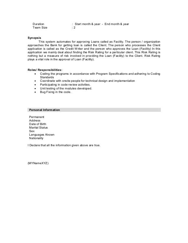 fresher java j2ee resume