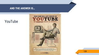 AND THE ANSWER IS…
128
YouTube
 