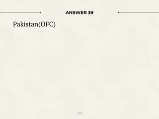 ANSWER 39
Pakistan(OFC)
129
 