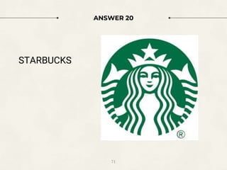 ANSWER 20
STARBUCKS
71
 