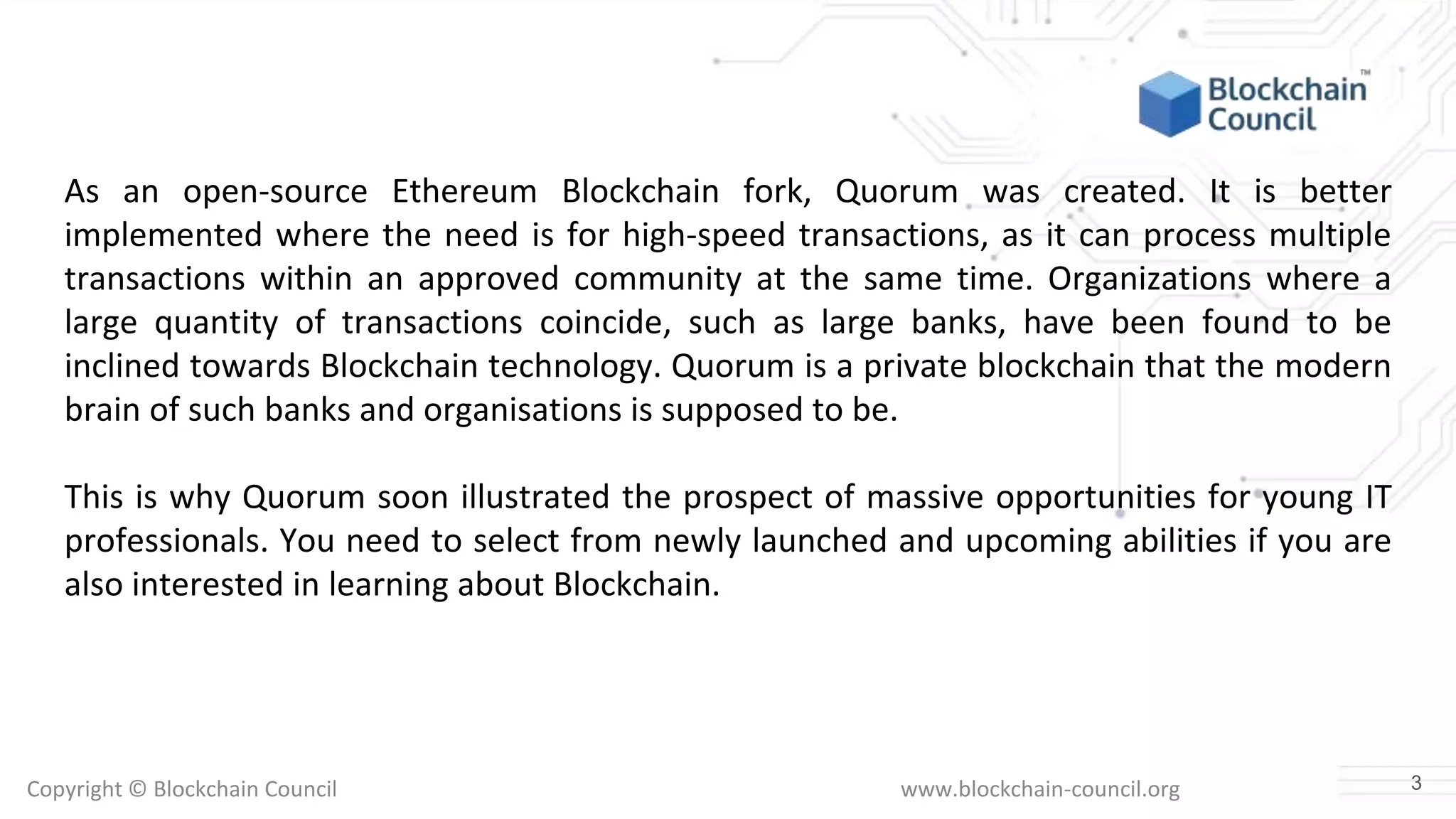  Fresher Start Learning About Quorum 