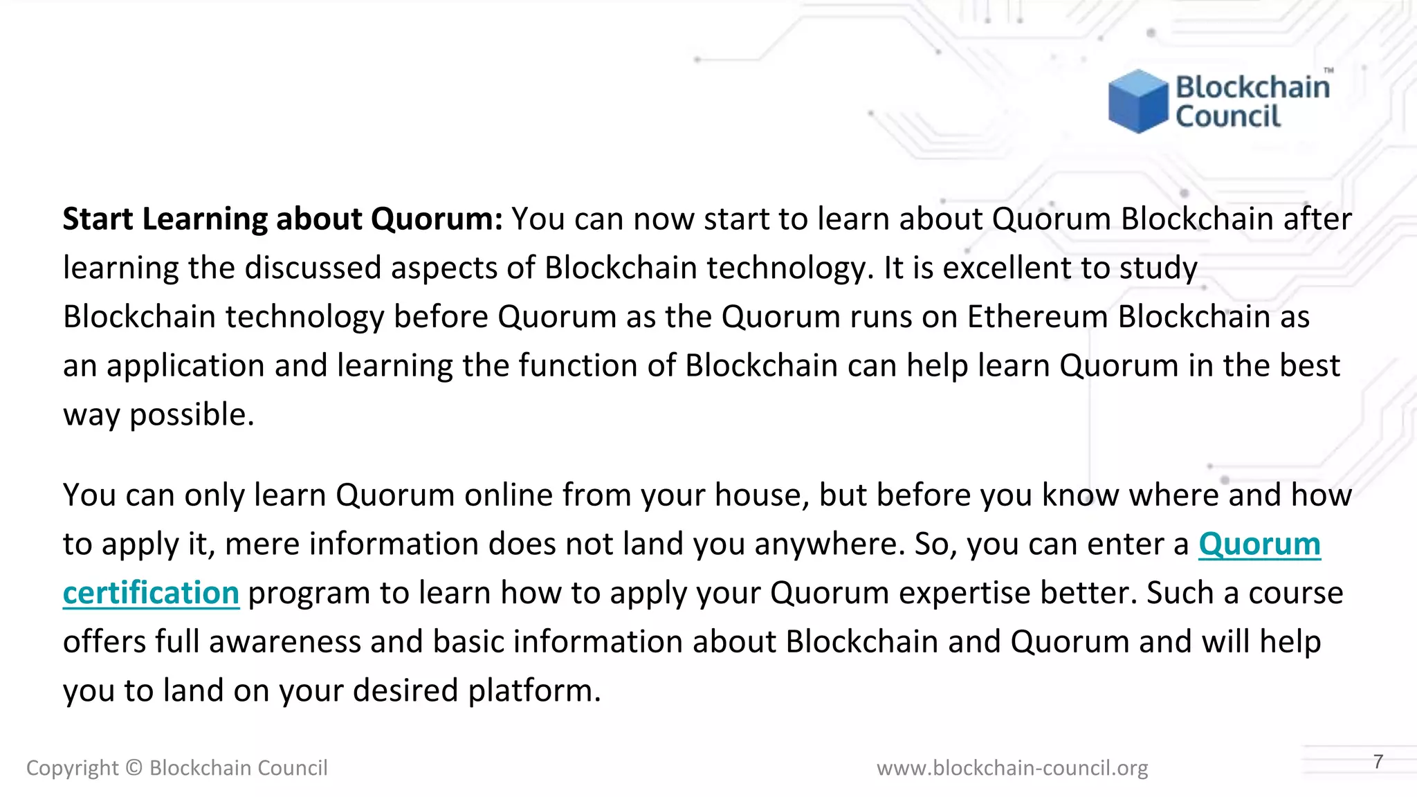  Fresher Start Learning About Quorum 