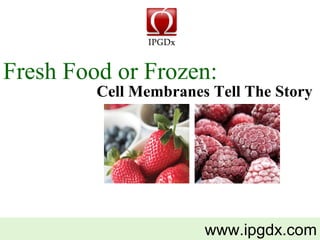 www.ipgdx.com Fresh Food or Frozen: Cell Membranes Tell The Story 