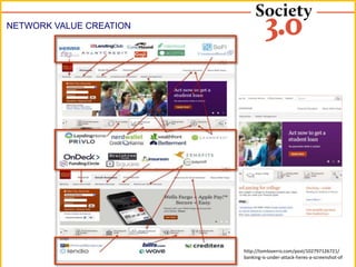 http://tomloverro.com/post/102797126721/
banking-is-under-attack-heres-a-screenshot-of
NETWORK VALUE CREATION
 