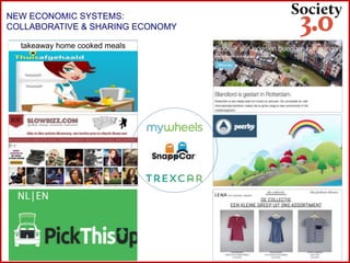 takeaway home cooked meals
NEW ECONOMIC SYSTEMS:
COLLABORATIVE & SHARING ECONOMY
 