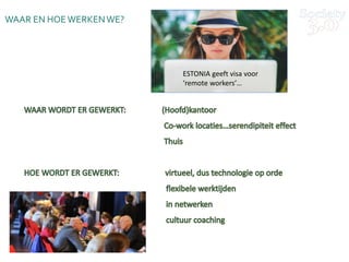 WAAR EN HOEWERKENWE?
ESTONIA geeft visa voor
‘remote workers’…
 