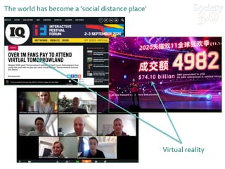 The world has become a ‘social distance place’
Virtual reality
 