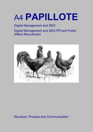 A4 PAPILLOTE
Digital Management and SEO
Digital Management and SEO PR and Public
Affairs Recruitment
Structure, Process and Communication
 