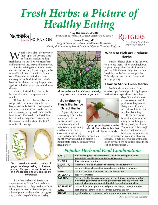 Cooking with Fresh Herbs PDF