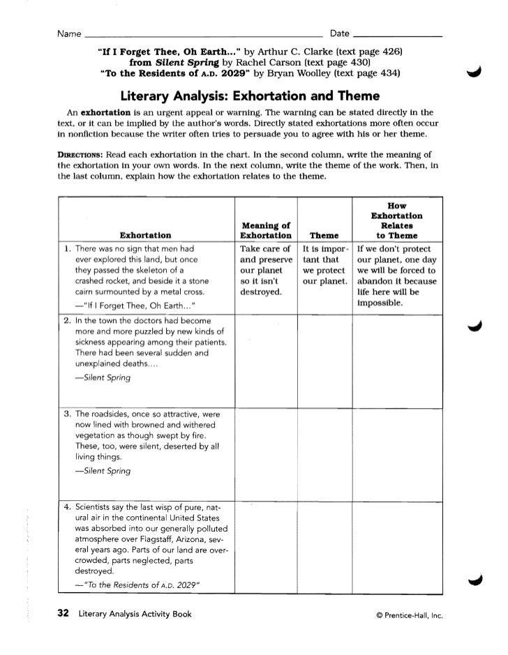 Literary analysis activity book image