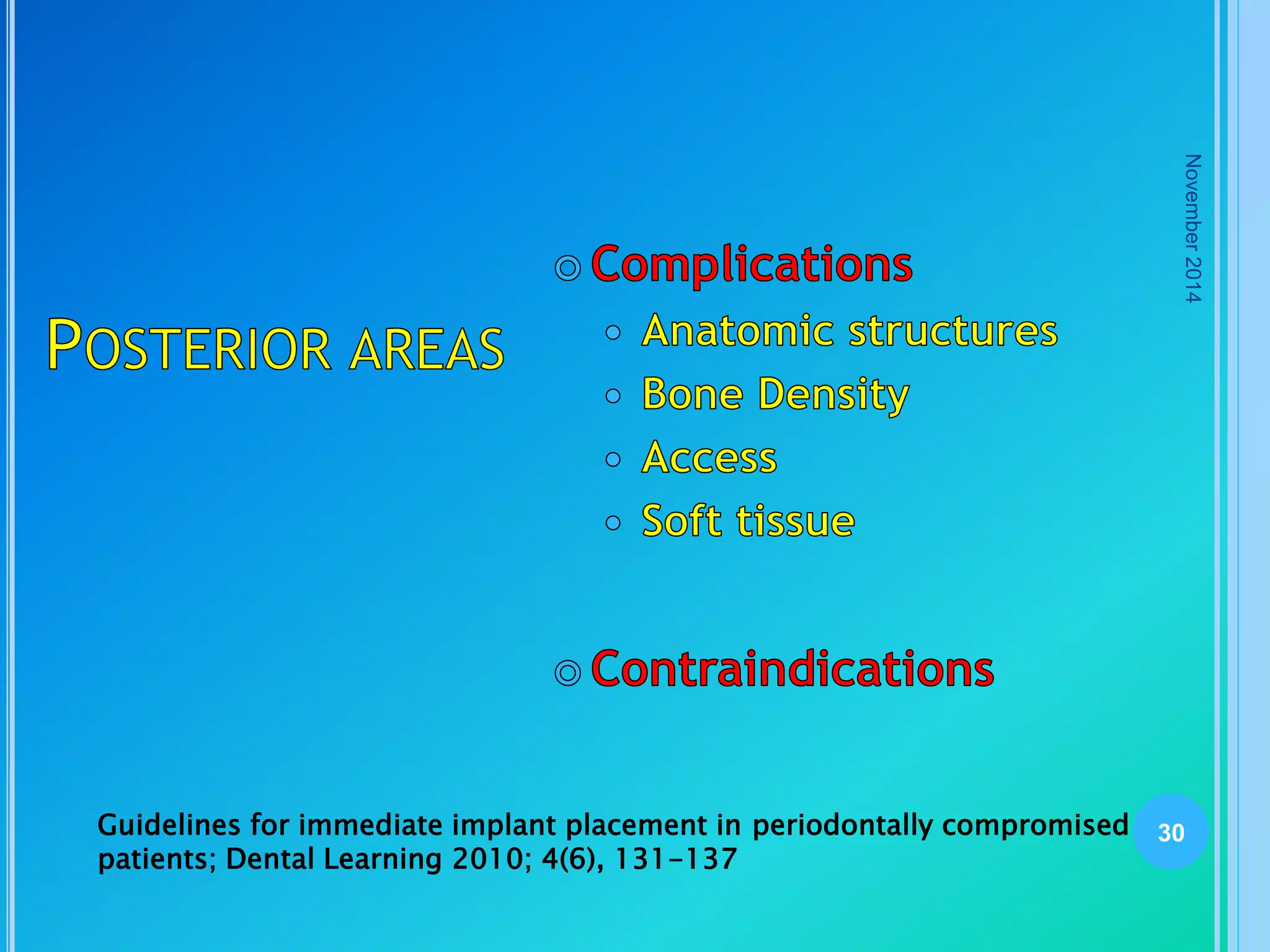 Fresh socket implant placement | PPTX