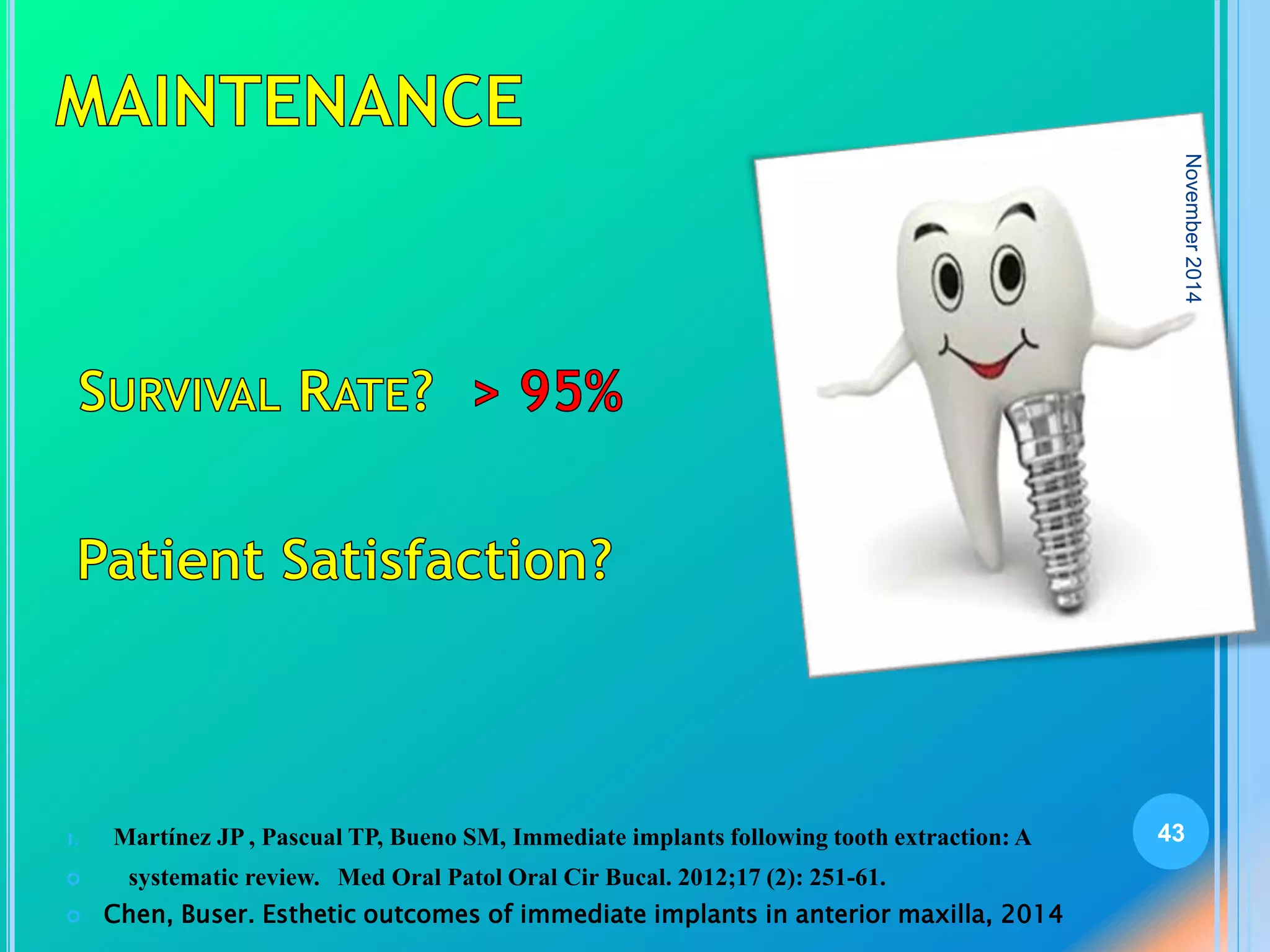 Fresh socket implant placement | PPTX