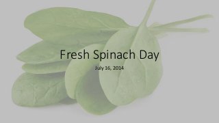 Fresh Spinach Day
July 16, 2014
 